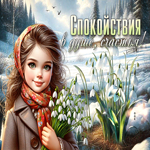 Postcard милая гиф-открытка, спокойствия в душе, счастья