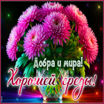 Postcard нежная гиф-открытка, добра и мира в эту среду