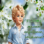 Postcard очаровательно-красивая гиф-открытка, желаю хорошего вторника