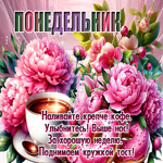 Postcard радостная гиф-открытка, наливайте крепче кофе и встречайте понедельник