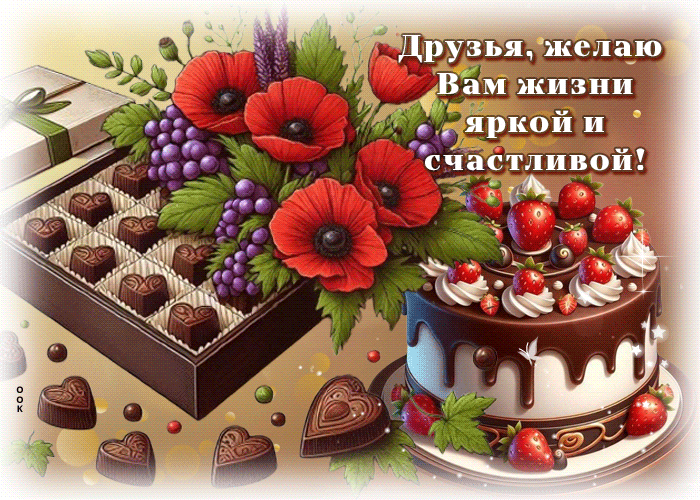 Picture бесподобная гиф-открытка, друзья, желаю вам яркой жизни