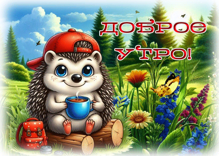 Postcard бодрая гиф-открытка, с добрым утречком