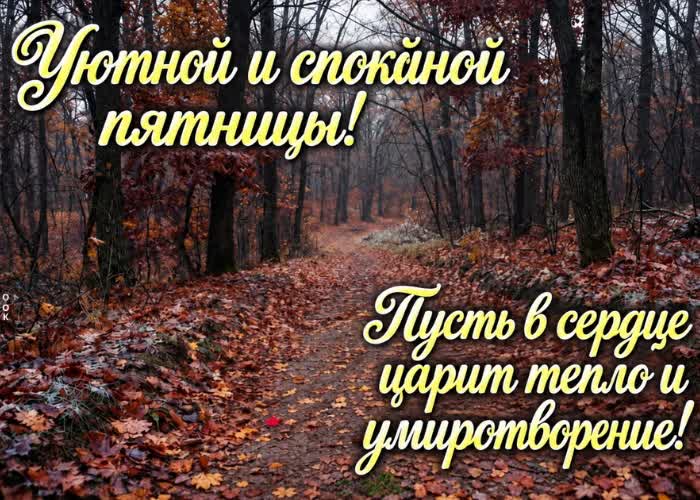 Postcard чтоб эта  пятница прошла спокойно и подарила душевный отдых