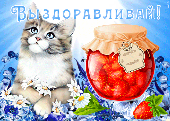 Открытка добрая картинка выздоравливай