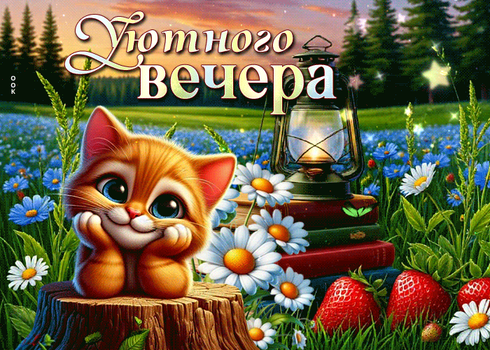 Picture душевная гиф-открытка, уютного вечера