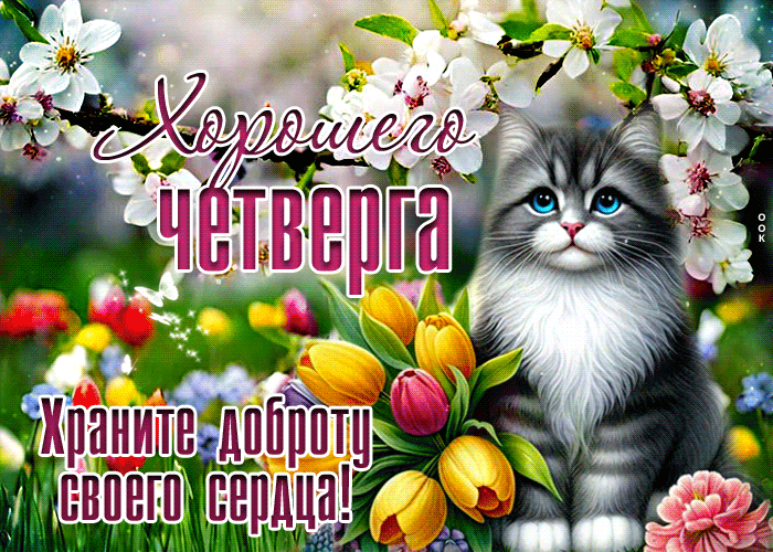 Picture изысканная гиф-открытка, храните доброту своего сердца, с четвергом