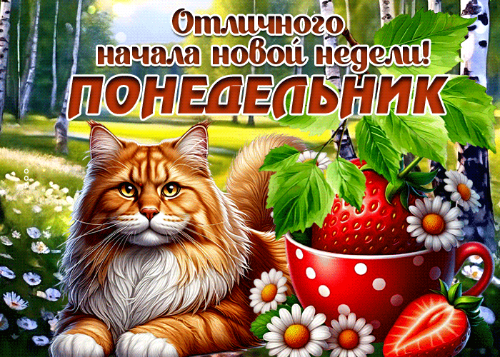 Picture классическая гиф-открытка, отличного начала новой недели