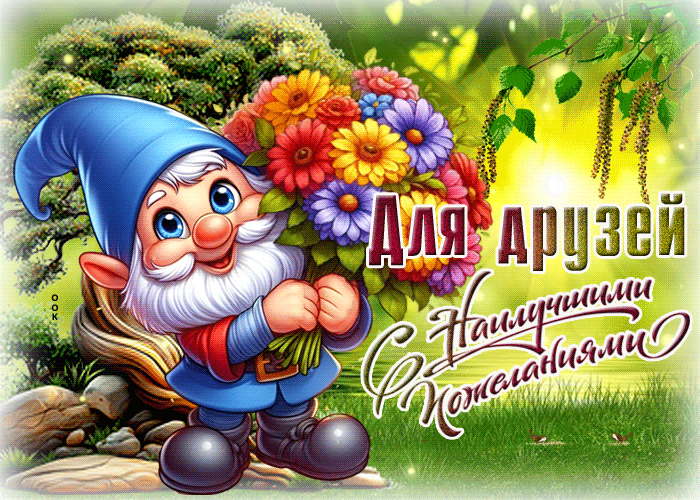 Picture красивая гиф-открытка, для друзей с наилучшими пожеланиями