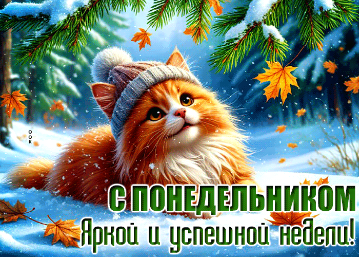 Picture красивая открытка,  понедельник с позитивом