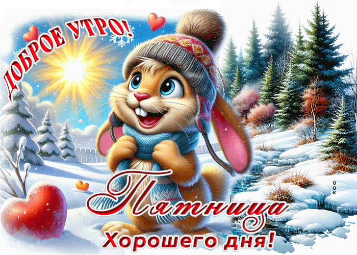Postcard лёгкая гиф-открытка, доброе утро пятница