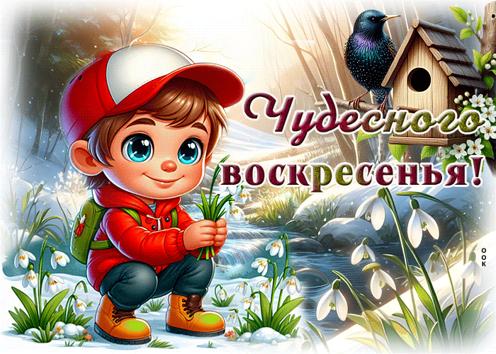 Postcard насыщенная гиф-открытка, чудесного воскресенья