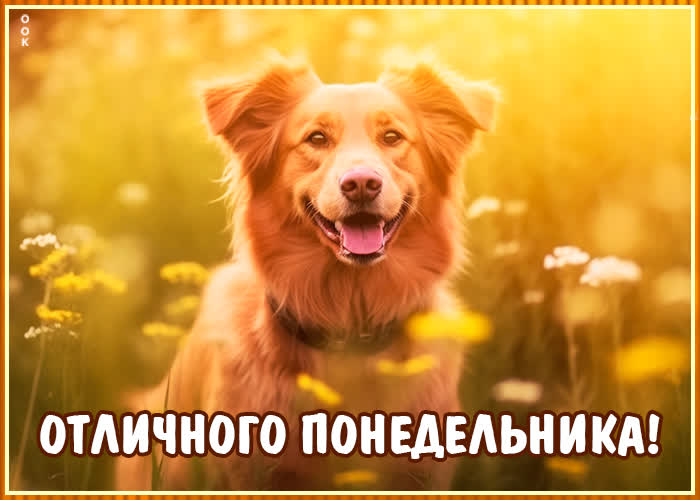 Postcard непревзойденная открытка с песиком отличного понедельника!