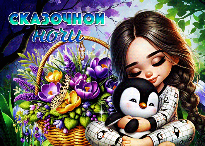 Postcard незатейливая гиф-открытка, сказочной ночи