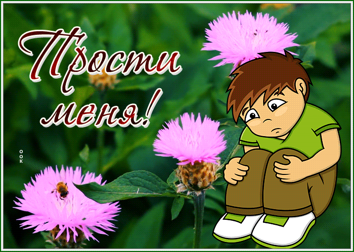 Picture открытка прости меня с мальчиком и цветами
