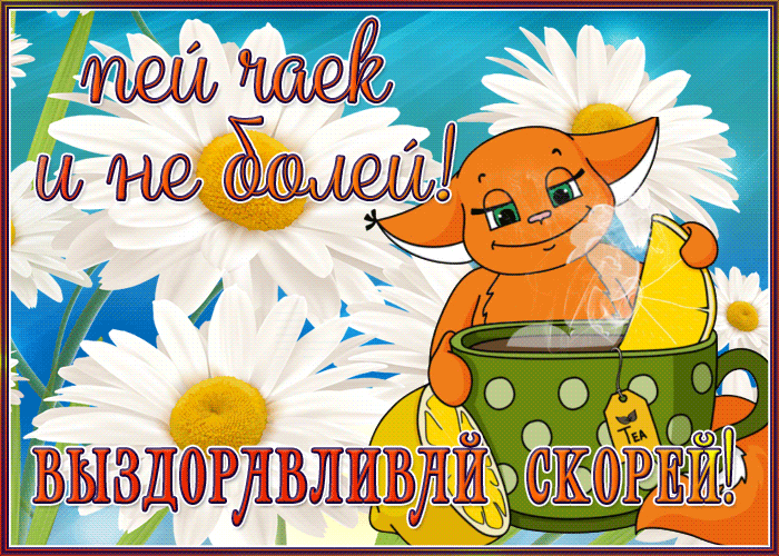Открытка открытка выздоравливай с цветами