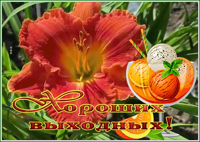 Postcard открытка хороших выходных с мороженым