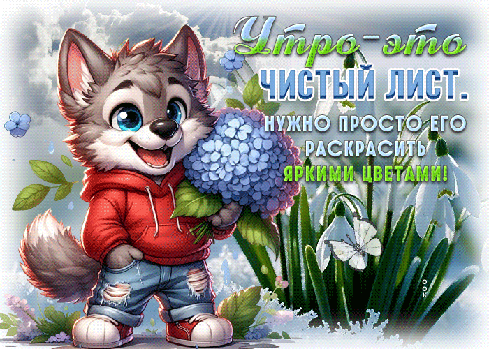 Postcard парящая гиф-открытка, раскрась свое утро яркими красками