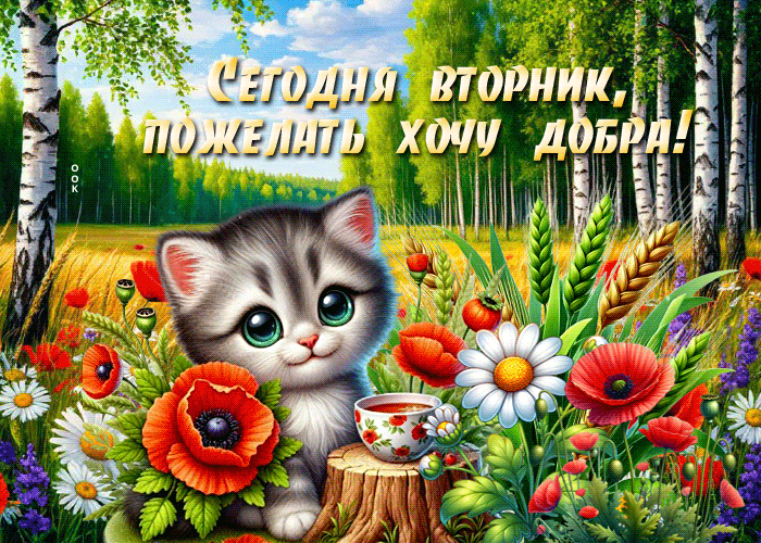 Picture понимающая гиф-открытка, добра вам в этот вторник