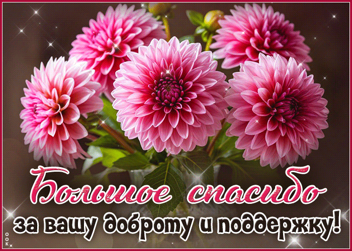Postcard радостная гиф-открытка, большое спасибо за вашу доброту