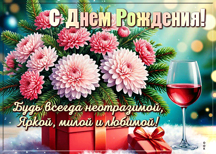 Postcard радостная открытка, с днём рождения, сияй и вдохновляй