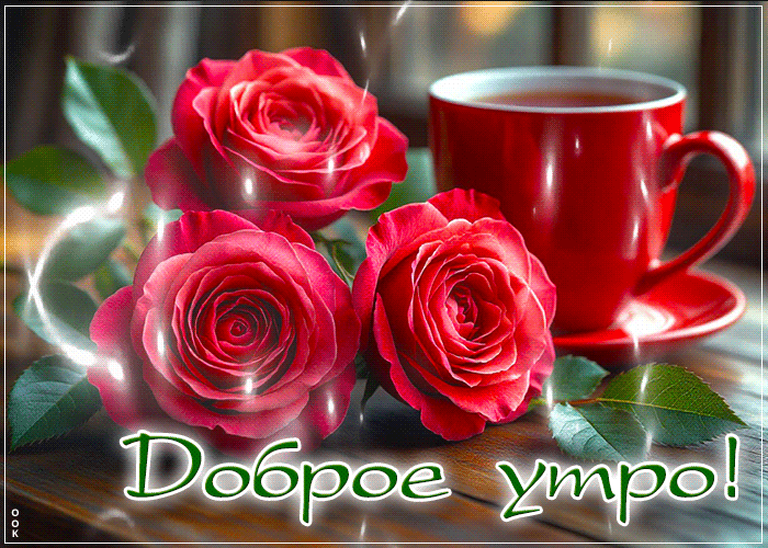 Postcard светлая гиф-открытка, яркого и доброго утра