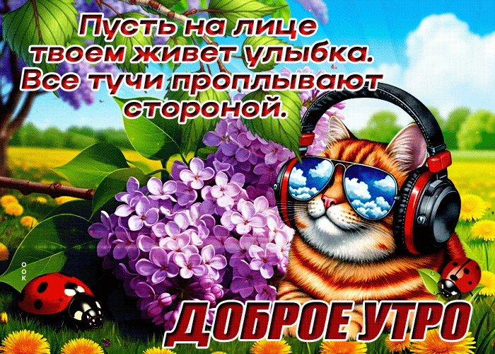 Postcard творческая гиф-открытка, пусть на лице живет улыбка