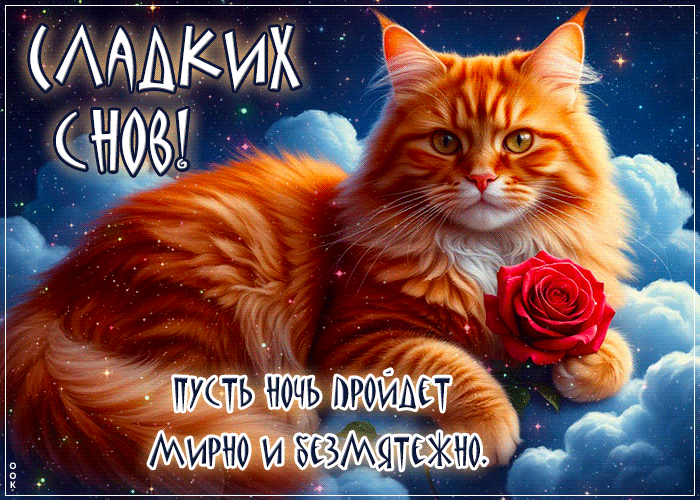 Picture уникальная гиф-открытка, пусть ночь пройдет мирно и безмятежно
