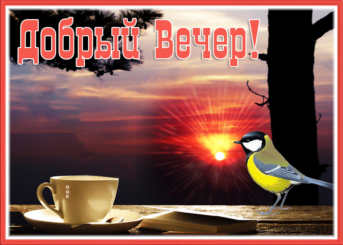 Postcard великолепная картинка добрый вечер с закатом