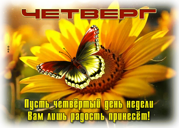 Postcard запоминающаяся гиф-открытка, пусть четверг радость принесет