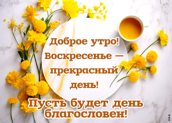 Postcard завораживающая открытка с добрым утром воскресенья