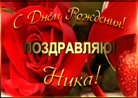 Картинка именная открытка с днем рождения нике