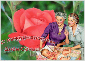Postcard открытка международный день семьи с бабушками