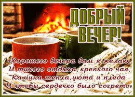 Картинка прикольная открытка добрый вечер и стих